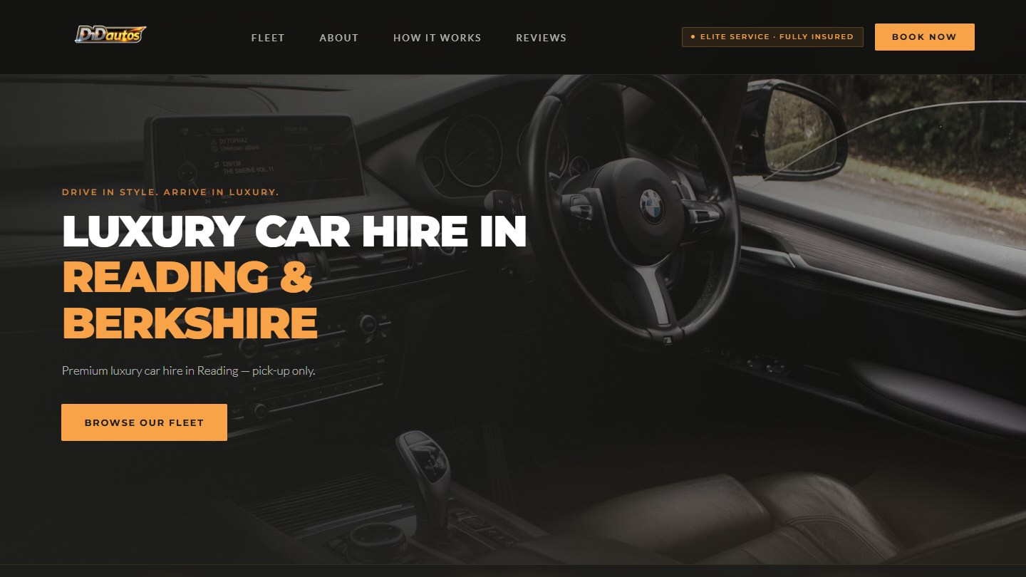 DND Autos website homepage