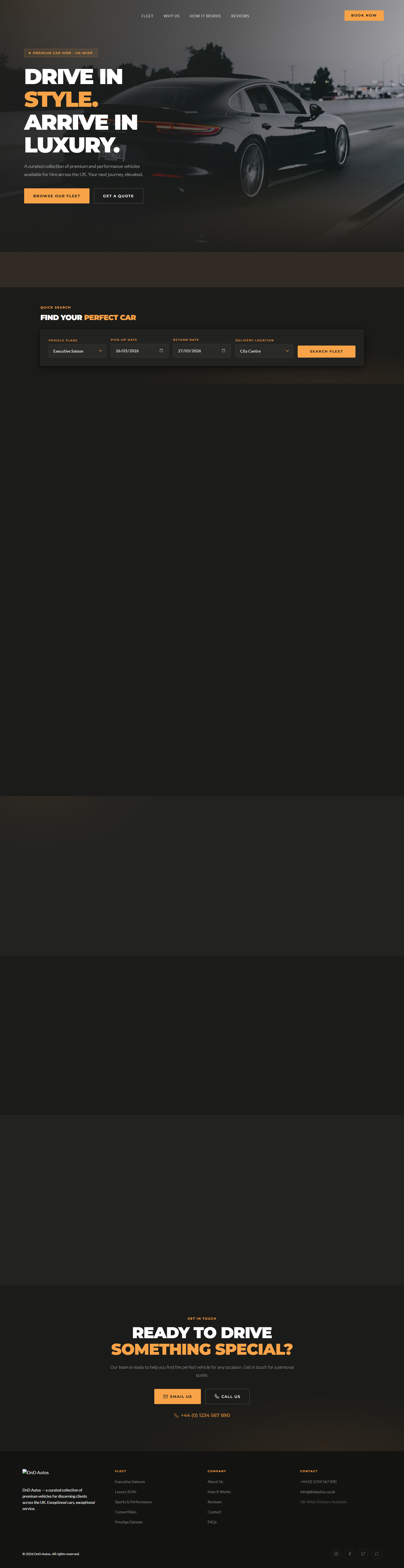 DND Autos website desktop view
